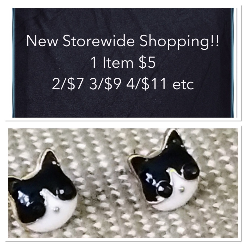 1/$5, 2/7 3/9 4/11 NEW Cat Stud Earrings